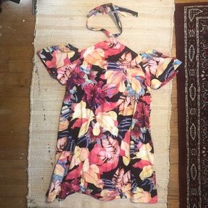 ASOS Halterneck cold shoulder sundress